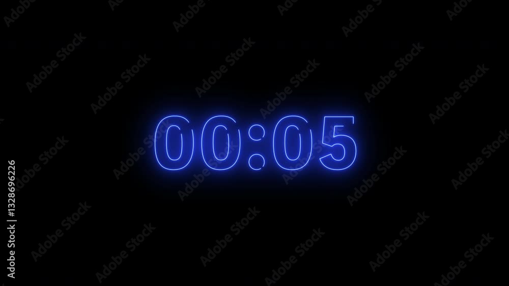 Poster countdown timer 00:10 to 00:01 isolated background for video editing