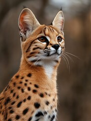 Obraz premium Serval Cat Portrait for Wild Habitat.