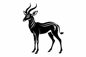 antelope line art silhouette vector illustration