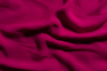 Vibrant Magenta Fabric with Soft Folds – Elegant Abstract Textile Background