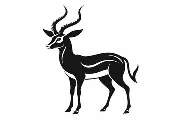antelope line art silhouette vector illustration