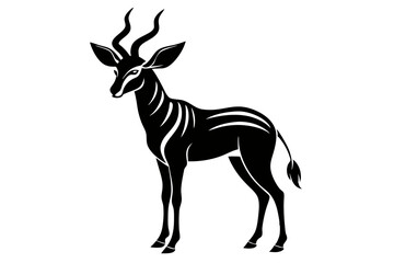 antelope line art silhouette vector illustration