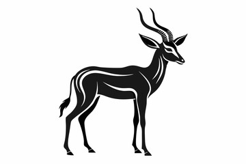 antelope line art silhouette vector illustration