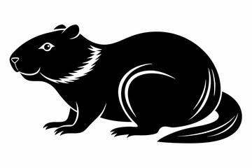 beaver line art silhouette vector illustration