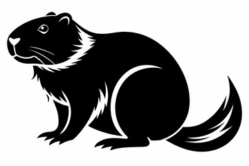 beaver line art silhouette vector illustration