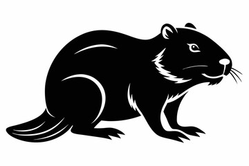 beaver line art silhouette vector illustration