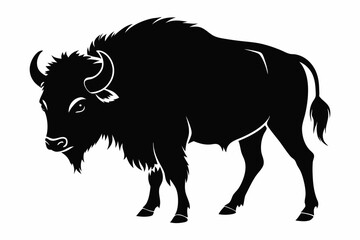 bison line art silhouette vector illustration