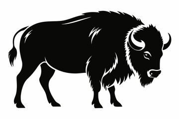 bison line art silhouette vector illustration
