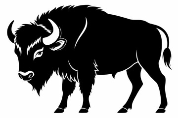 bison line art silhouette vector illustration