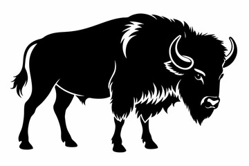 bison line art silhouette vector illustration