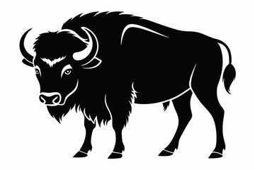 bison line art silhouette vector illustration