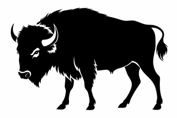 bison line art silhouette vector illustration