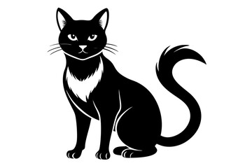 cat line art silhouette vector illustration