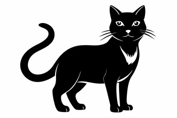 cat line art silhouette vector illustration