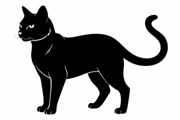 cat line art silhouette vector illustration
