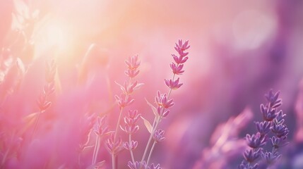 Fototapeta premium pink flowers in the grass