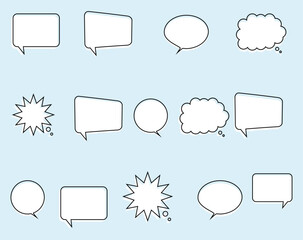 speech bubble vector icon set isolated on background.