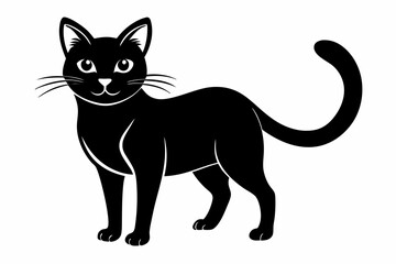 cat line art silhouette vector illustration