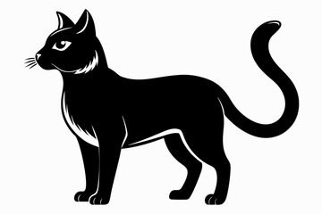 cat line art silhouette vector illustration