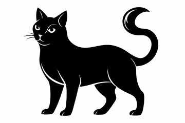 cat line art silhouette vector illustration