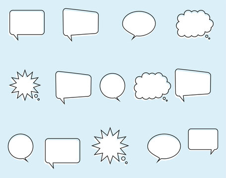 speech bubble vector icon set isolated on background.