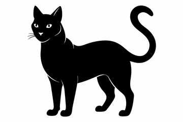 cat line art silhouette vector illustration