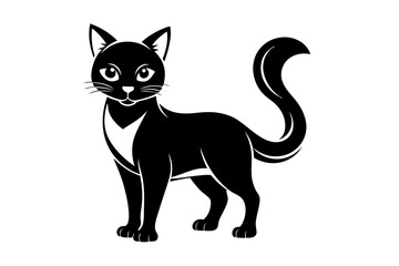 cat line art silhouette vector illustration