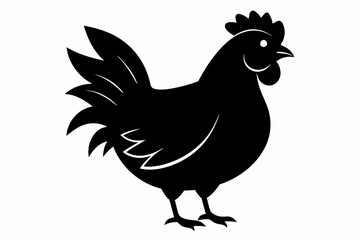 chicken line art silhouette vector illustration