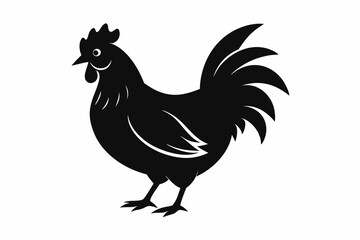 chicken line art silhouette vector illustration