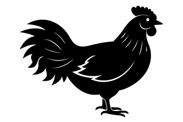 chicken line art silhouette vector illustration