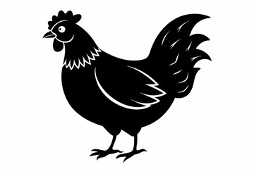 chicken line art silhouette vector illustration