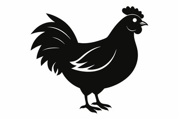 chicken line art silhouette vector illustration