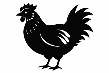 chicken line art silhouette vector illustration