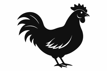 chicken line art silhouette vector illustration