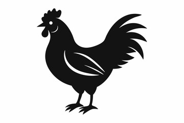 chicken line art silhouette vector illustration