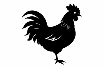chicken line art silhouette vector illustration