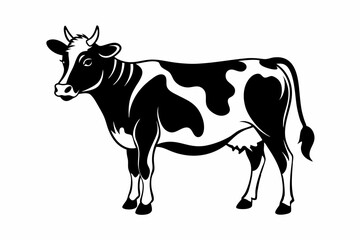 cow line art silhouette vector illustration