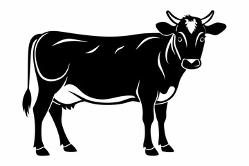 cow line art silhouette vector illustration