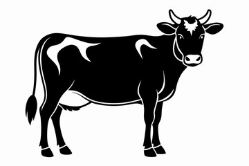 cow line art silhouette vector illustration