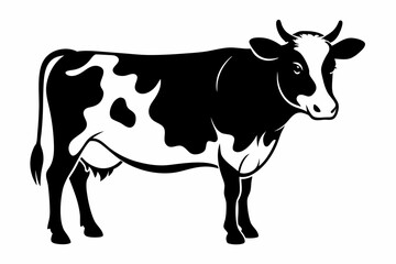 cow line art silhouette vector illustration