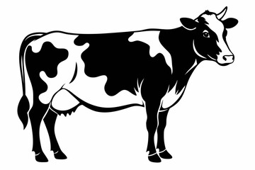 cow line art silhouette vector illustration