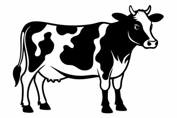 cow line art silhouette vector illustration
