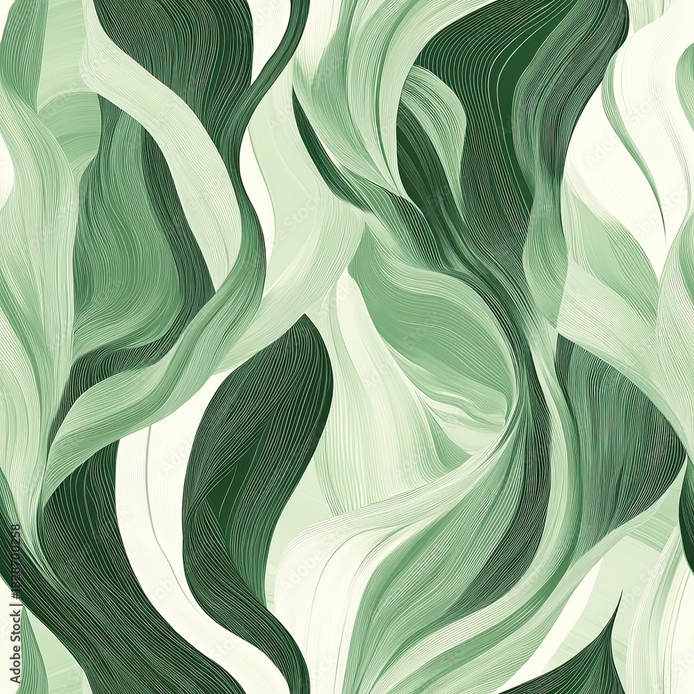 Aufkleber nature inspired ruched patterns flowing waves abstract design textile texture background image fashi