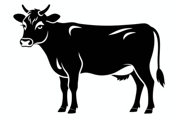 cow line art silhouette vector illustration