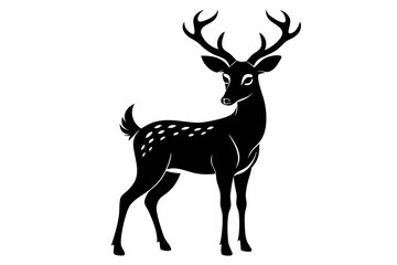 deer line art silhouette vector illustration