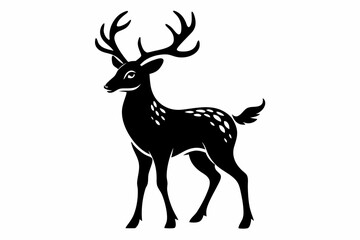 deer line art silhouette vector illustration