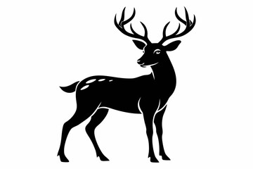 deer line art silhouette vector illustration