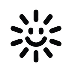  Smiling sun icons silhoueette vector illustrations