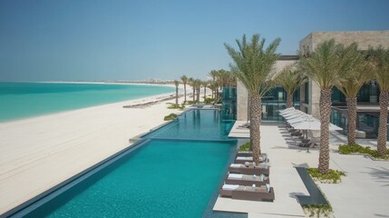 A luxurious beachfront modern home with a seamless blend of indoor and outdoor living spaces