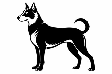 dog line art silhouette vector illustration
